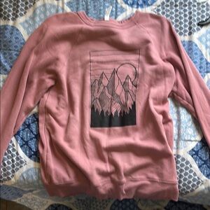 Pink Graphic Crew Neck Sweater